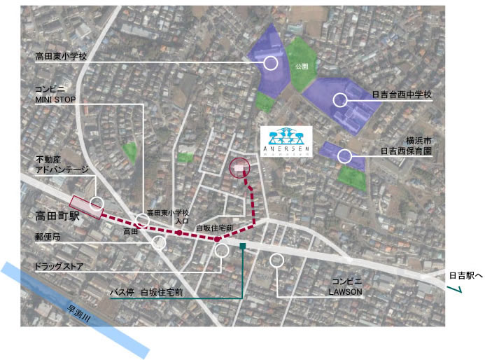 賃貸デザイナーズマンション アネルセン 横浜市 地図